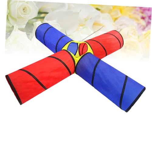 BESPORTBLE Faltbarer Spieltunnel Vierwege Indoor Outdoor Kriechtunnel für Jungen und Mädchen Leichter und Abbau Fördert Motorik und Kreatives im Garten und Zuhause von BESPORTBLE