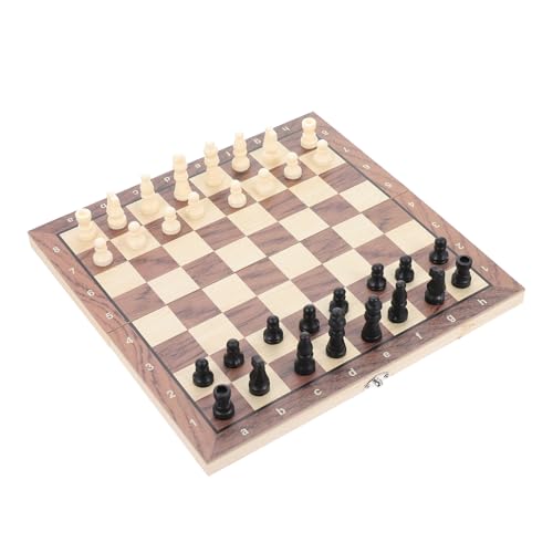 BESPORTBLE Faltbares Holz Schachspiel mit Dame und Tragbares Schachbrett Lernspielzeug für Unterwegs Sicher und Langlebig für Jungen und Mädchen BESPORTBLE Faltbares Holz Schachspiel mit Dame und Tragbares Schachbrett Lernspielzeug für Unterwegs Sicher und Langlebig für Jungen und Mädchen von BESPORTBLE