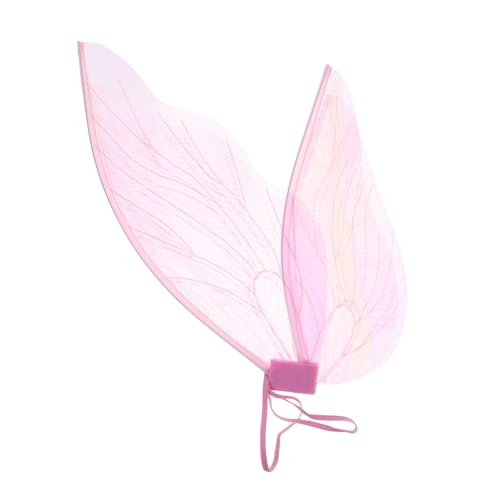 BESPORTBLE Feenflügel Funkeln Schmetterling Kostüm Dekorationen Party Elfen-cosplay-flügel Zubehör Geburtstag Halloween Erwachsene Feen-accessoires Für Frauen Rosa Organza von BESPORTBLE