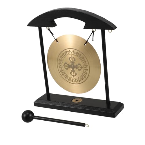 BESPORTBLE Feng Shui Tischgong aus Messing mit Ständer Tischdekoration für Zuhause und Büro Gong mit Schlägel Symbol für Wohlstand und Entspannung Dekoratives Feng Shui Ornament für von BESPORTBLE