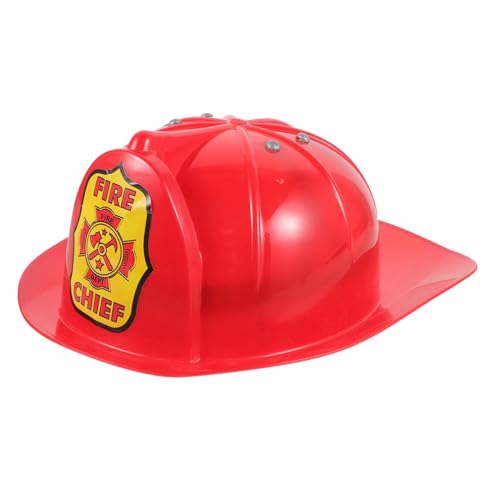 BESPORTBLE Feuerwehrmann Hut Cosplay Feuerwehrchef Kostüm Accessoire Für Jungen Für Partykostüme Und Rollenspiele Plastik Feuerwehrmütze von BESPORTBLE