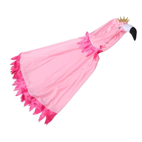 BESPORTBLE Flamingo Kapuzenumhang Cosplay Kostüm für Erwachsene für Halloween Karneval und Mottopartys Auffälliges Design mit Lebhaftem Flamingo Druck von BESPORTBLE