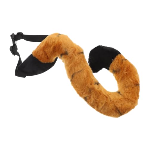 BESPORTBLE Fluffy Tiger Tail Kostümzubehör für Halloween Cosplay Weicher Stabiler Plüschschwanz mit Sicherem Befestigungsband für Partys und Bühnenaufführungen von BESPORTBLE