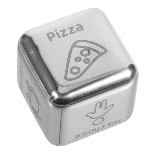BESPORTBLE Food Decision Dice aus Edelstahl Stilvolles Langlebiges Würfelspiel zur Essensauswahl Vielseitig für Familienessen und Partys Kreatives für Freunde und Jubiläen von BESPORTBLE