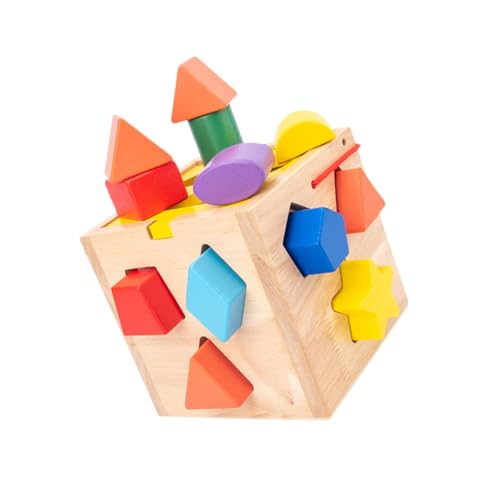 BESPORTBLE Formspielzeug aus Natürlichem Holz Intelligenzbox Tragbares Lernspiel Robuste Bauklötze Sicher Pädagogisches für Kleinkinder von BESPORTBLE
