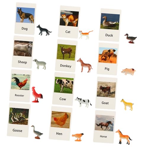 BESPORTBLE Frühkindliches Lernspielzeug Tiermodellkarten Robustes Farbenfrohes Kognitives Match Spiel Fördert Tiererkennung und Geistige Entwicklung Geeignet für Schule Zuhause und Tierparty von BESPORTBLE