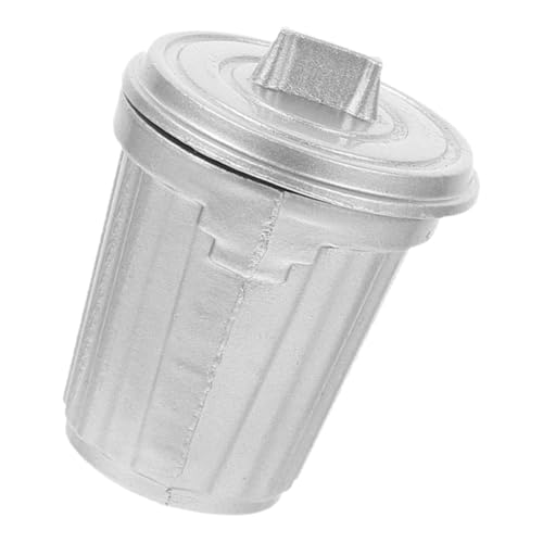 BESPORTBLE Galvanisierter Abfallkorb Als Zubehör Für Kleine Hausornamente Für Miniaturen Und Puppenstuben Silberfarben von BESPORTBLE