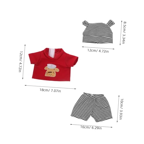 BESPORTBLE Gestreifte Puppenkleidung für Reborn Puppen mit Hundemuster Hose und Mütze Babypuppen Outfits für Kreatives Rollenspiel und Kindgerechtes Anziehen von BESPORTBLE