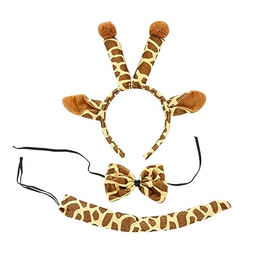 BESPORTBLE Giraffen Kostüm Teilig mit Stirnband und Fliege Strapazierfähiges Tierkostüm für Kindergarten Halloween Cosplay und Karneval Niedliches Verkleidungszubehör für Jungen und Mädchen von BESPORTBLE