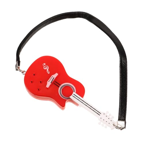BESPORTBLE Gitarre Gitarre Modell Als Puppenhaus Zubehör Dekorative Mini Gitarre Für Puppen Und Figuren Rotes Musikinstrument Für Kreative Deko von BESPORTBLE