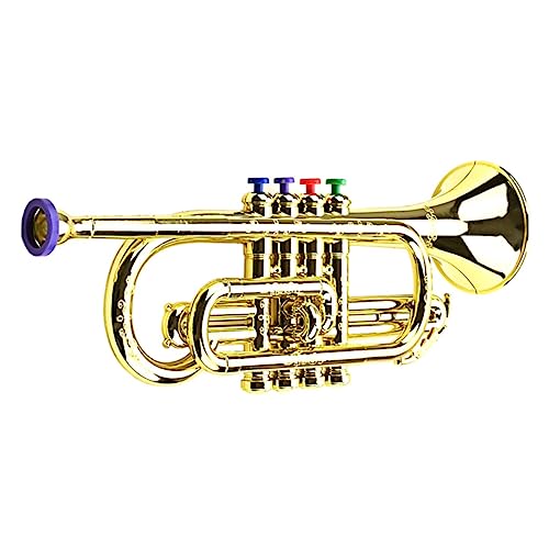 BESPORTBLE Goldene Trompete für Nachahmungs Trompetenspielzeug mit Tasten Musikinstrument für Bühnenauftritte und Musikalische Schule und Zuhause BESPORTBLE Goldene Trompete für Nachahmungs Trompetenspielzeug mit Tasten Musikinstrument für Bühnenauftritte und Musikalische Schule und Zuhause von BESPORTBLE