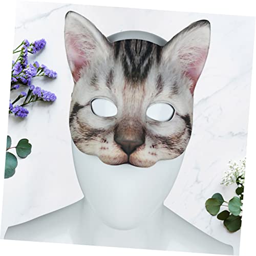 BESPORTBLE Halbgesichts Katzenmaske Blau mit Lustigem Katzenmotiv Unisex EVA Stoff Langlebig für Halloween Karneval Kostüm Maskerade Party Banquet Cosplay von BESPORTBLE