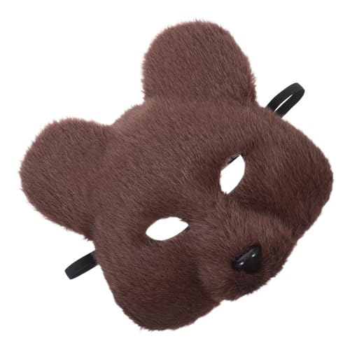 BESPORTBLE Halloween Bear Maske tierische Partymaske tragen Cosplay Kostüm Maskentier beängstigende Tiermaske Nasenmaske tragen Bären Sie Kostümzubehör Cosplay -Masken Maskerade Plüsch Kaffee von BESPORTBLE