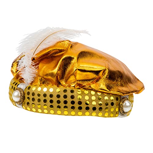 BESPORTBLE Halloween Cosplay Hut Arabischer Stil Leichtes Bühnenzubehör für Erwachsene und Eleganter Partyhut mit Federn für Kostümpartys Fasching und Halloween Events von BESPORTBLE
