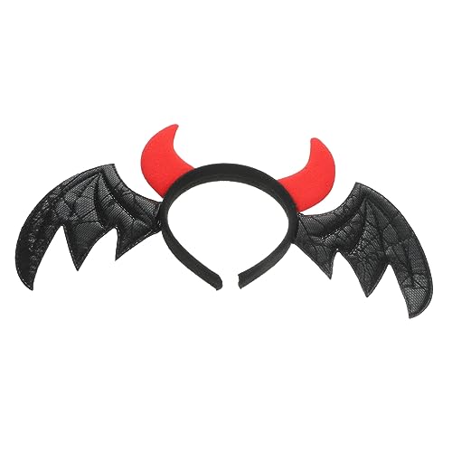 BESPORTBLE Halloween Fledermaus Stirnband mit Hörnern Leichtes Cosplay Haarreif für Damen Langlebig und Bequem für Halloween Party Karneval und Maskerade und Druckmindernd von BESPORTBLE