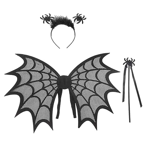 BESPORTBLE Halloween Flügel Kostüm Set für Schwarze Spinnen Flügel Cosplay Accessoires Foto Requisiten für Halloween Partys und Rollenspiele von BESPORTBLE