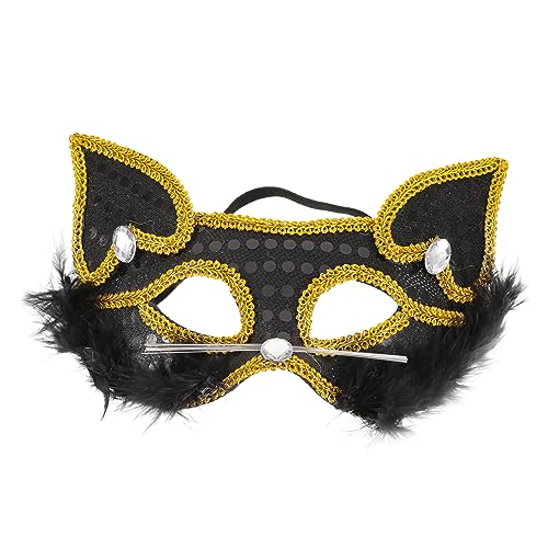 BESPORTBLE Halloween Fuchs Maske für Frauen Halbe Gesicht Maske für Karneval und Cosplay Schwarz für Halloween Weihnachten Maskerade und Partys von BESPORTBLE