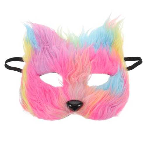 BESPORTBLE Halloween-Fuchsmaske: Halbgesichts-Tierpelz-Party-Weihnachtsaugen-Katzenmasken für Halloween-Cosplay-Kostüm-Maskenball-Karnevalsveranstaltungen von BESPORTBLE