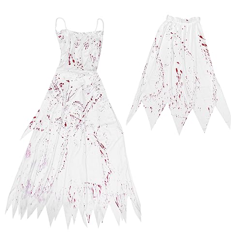BESPORTBLE Halloween Geisterbraut Kostüm Mit Blutigem Schleier Für Damen Verkleidung Für Maskerade Events Halloween Partys von BESPORTBLE