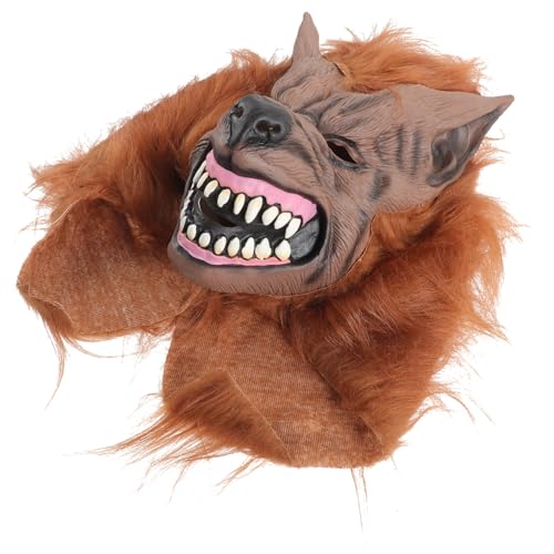 BESPORTBLE Halloween Gruselige Wolfskopf Vollkopf Horrormaske für Halloween Deko Cosplay Karneval Party Unisex von BESPORTBLE
