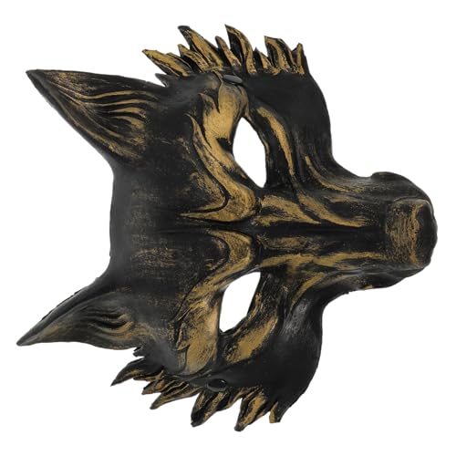 BESPORTBLE Halloween Halbe Gesichtsmaske Kreative Tiermaske Für Kostüm Party PU Foam Fuchsmaske Mit Goldakzenten Für Karneval Und Halloween Verkleidungen von BESPORTBLE