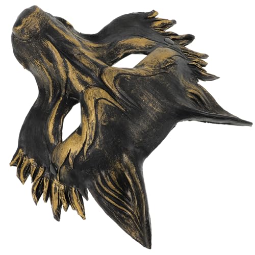 BESPORTBLE Halloween Halbgesichtsmaske Maske Für Karneval Kostümparty Und Cosplay Realistische PU Maske Mit Goldakzenten von BESPORTBLE