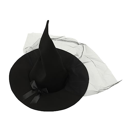 BESPORTBLE Halloween Hexenhut Mit Schleife Und Cosplay Kostüm Requisite Für Halloween Partys Hexen Und Kostümveranstaltungen von BESPORTBLE