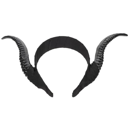 BESPORTBLE Halloween Horn Stirnband, Simulation Teufelshorn Haarreif, Gothic Kostüm Kopfschmuck für Cosplay, Schwarz BESPORTBLE Halloween Horn Stirnband, Simulation Teufelshorn Haarreif, Gothic Kostüm Kopfschmuck für Cosplay, Schwarz von BESPORTBLE