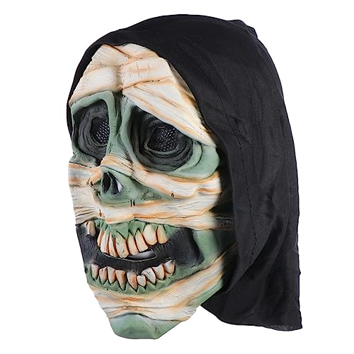 BESPORTBLE Halloween Horror Grüne Gesichtsmaske Aus Umweltfreundlichem Für Kostümpartys Cosplay Und Karneval Vollmaske Für Schaurige Auftritte von BESPORTBLE