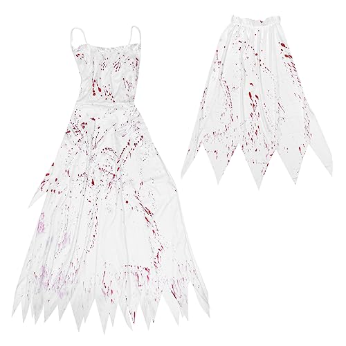 BESPORTBLE Halloween Kostüm Bloody Bride Outfit Für Damen Schaurige Geisterbraut Party Kleidung Mit Schleier Für Maskerade Cosplay Anlässe BESPORTBLE Halloween Kostüm Bloody Bride Outfit Für Damen Schaurige Geisterbraut Party Kleidung Mit Schleier Für Maskerade Cosplay Anlässe von BESPORTBLE