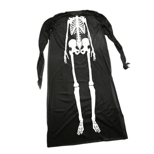 BESPORTBLE Halloween Kostüm Piratenschädel Ghost Kleidung Für Erwachsene Cosplay Set Schwarz Skelett Design Für Halloween Partys Und Kostümpartys von BESPORTBLE