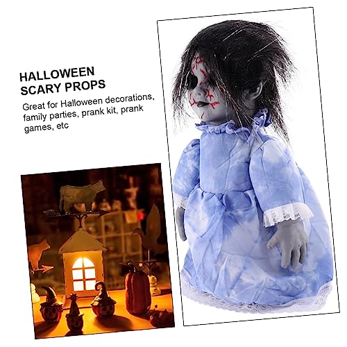 BESPORTBLE Halloween Sprachgesteuerte Glühende Laufpuppe Gruselige Dekoration für Spukhaus und Halloween Partys Batteriefrei mit Horrorfunktion und Bewegungsaktivierung von BESPORTBLE