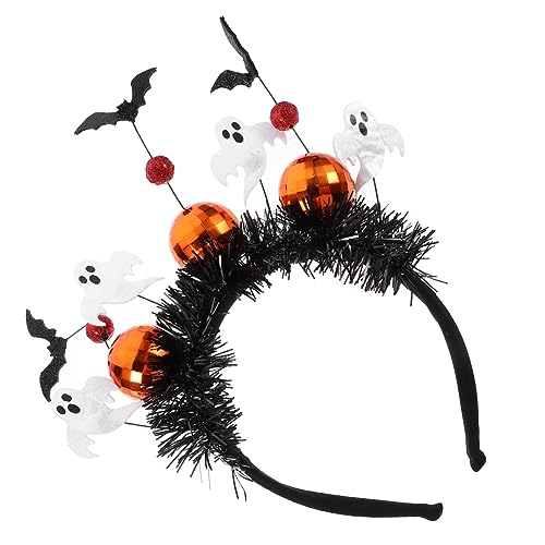 BESPORTBLE Halloween Stirnband Mit Weißem Geist Und Ball Kreatives Haarschmuck Für Halloween Partys Cosplay Fotografie Und Rollenspiele Leicht Und Bequem von BESPORTBLE