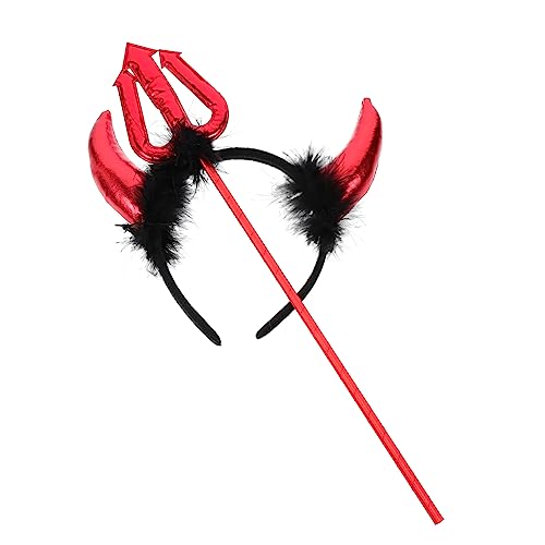 BESPORTBLE Halloween Teufel Kostüm Damen Teufelshörner Haarreif und Teufelsdreizack Cosplay Zubehör für Karneval Fasching Party BESPORTBLE Halloween Teufel Kostüm Damen Teufelshörner Haarreif und Teufelsdreizack Cosplay Zubehör für Karneval Fasching Party von BESPORTBLE