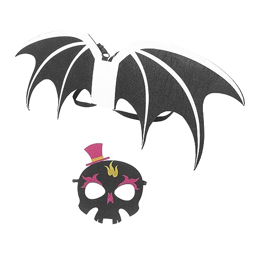 BESPORTBLE Halloween Teufel Kostüm Set mit Schädelflügel Maske Atmungsaktivem Vliesstoff Elastisch und Gruselige Cosplay Requisite für Jahre für Halloween und Teufel Mottopartys von BESPORTBLE