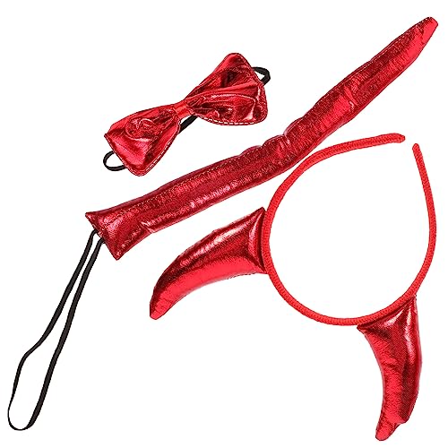BESPORTBLE Halloween Teufelshörner Stirnband Teiliges Set mit Ochsenhorn Fliege und Bequemes Cosplay Zubehör für Damen Party Kostüm Karneval Maskerade BESPORTBLE Halloween Teufelshörner Stirnband Teiliges Set mit Ochsenhorn Fliege und Bequemes Cosplay Zubehör für Damen Party Kostüm Karneval Maskerade von BESPORTBLE