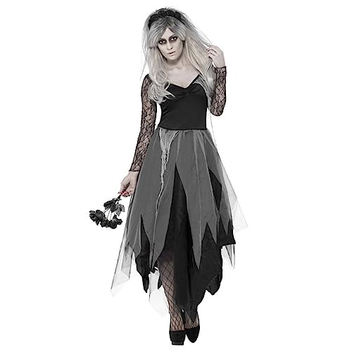 BESPORTBLE Halloween Themenkleidung Für Damen Gruseliges Geisterbraut Kostüm Mit Schleier Für Horror Performances Partys Und Karneval BESPORTBLE Halloween Themenkleidung Für Damen Gruseliges Geisterbraut Kostüm Mit Schleier Für Horror Performances Partys Und Karneval von BESPORTBLE
