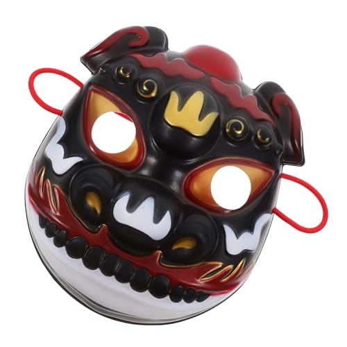 BESPORTBLE Halloween Tiermaske Löwenkopf Leichte Gruselige Masquerade Party Maske Vielseitig für Halloween Kostüm und Cosplay Events Komfortabel Tragbar Schwarzes Design von BESPORTBLE