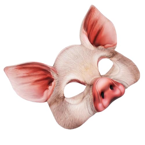 BESPORTBLE Halloween Tiermaske Schwein Halbgesicht für Erwachsene Leichte Komfortable Masquerade Maske für Karneval Party Cosplay und Halloween-festlichkeiten von BESPORTBLE