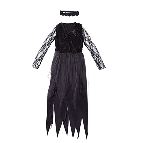 BESPORTBLE Halloween Vampir Braut Kostüm Für Damen Gruselige Geisterbraut Kleidung Mit Tüll Und Schleier Für Halloween Party Und Horror Bühnenaufführungen von BESPORTBLE