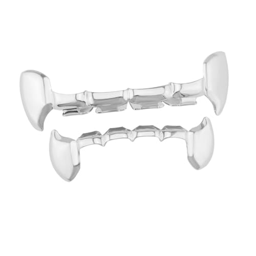 BESPORTBLE Halloween Vampirzähne Falsche Zahnersatz Fangs Silber Halloween Kostüm Party Zubehör für Erwachsene und Cosplay von BESPORTBLE