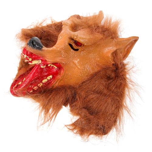 BESPORTBLE Halloween Wolf Kopfmaske mit Augen Design Leichte Cosplay Tiermaske für Halloween Party Karneval und Mottoparty Bequemes Vollkopf Kostümzubehör für Erwachsene von BESPORTBLE