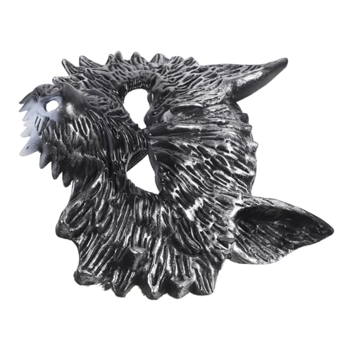 BESPORTBLE Halloween Wolf Maske Für Kostümpartys Cosplay Tierkopf Maske Mit Langen Zähnen Accessoire Für Halloween Feiern Verkleidungen Silberfarben von BESPORTBLE