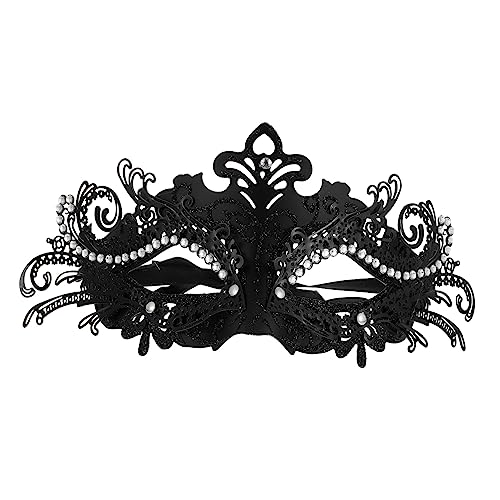 BESPORTBLE Halloween-maske Halloween-horrormaske Partymasken Für Frauen Maskerade Augenabdeckung Halloweenkostüm Halbe Maskerade-masken Mardi Gras Augenmasken Karnevalsballmasken Metall Black von BESPORTBLE
