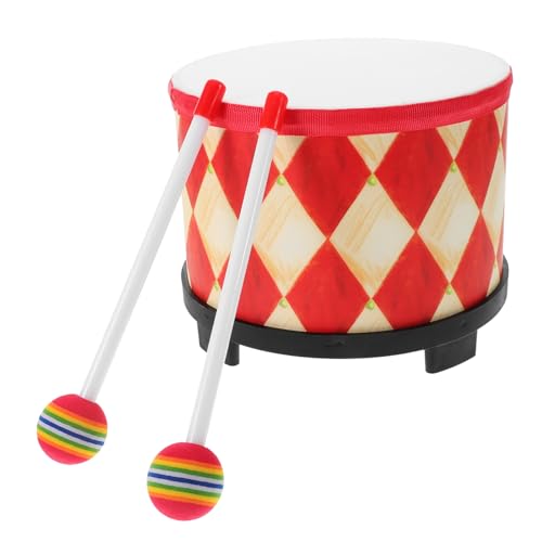 BESPORTBLE Handtrommel Rote Trommel mit Holz Drumsticks Traditionelles Chinesisches Schlaginstrument Pädagogisches Musikspielzeug für Kleinkinder Jungen Mädchen von BESPORTBLE
