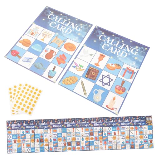 BESPORTBLE Hanukkah Bingo Karten Spielkarten Party Supplies Klassisches Chanukah Design Für Familienfeiern Gemeinschaftsschulen Pub Spiele von BESPORTBLE