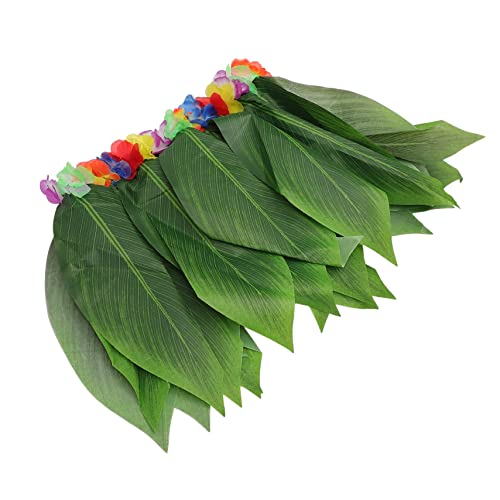 BESPORTBLE Hawaiianischer Blätterrock Mit Perlen Kleinen Tropischer Rock Für Damen Tiefrot Für Strandpartys Karneval Mottopartys von BESPORTBLE