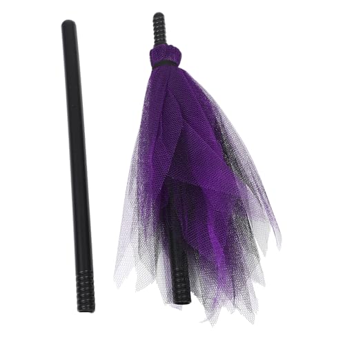 BESPORTBLE Hexenbesen Für Halloween Kompakter Plastikbesen Mit Netzdesign Für Kostüm Verkleidung Und Cosplay Events Zufällige Farbe Für Halloween Partys Und Maskeraden von BESPORTBLE