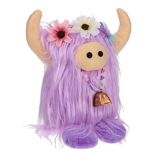 BESPORTBLE Hochlandkuh Plüschspielzeug Weiches Stofftier Mit Sonnenblumen Dekoration Kuh Deko Für Hochwertiges Plüschmaterial Farbton von BESPORTBLE