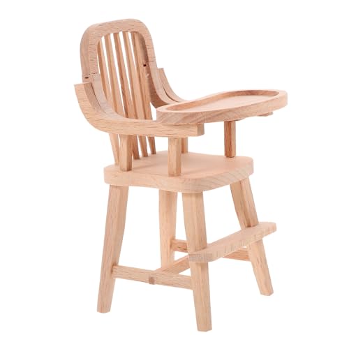BESPORTBLE Hochstuhl Für Puppenhaus Bezaubernde Puppenmöbel Aus Holz Hochstuhl Für Puppen Desktop Minimöbel Puppenhaus Zubehör Unbemalt Für Kreative Rollenspiele von BESPORTBLE